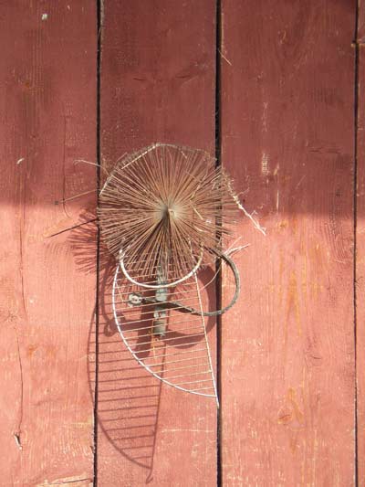 Coś wisiało na drzwiach stodoły