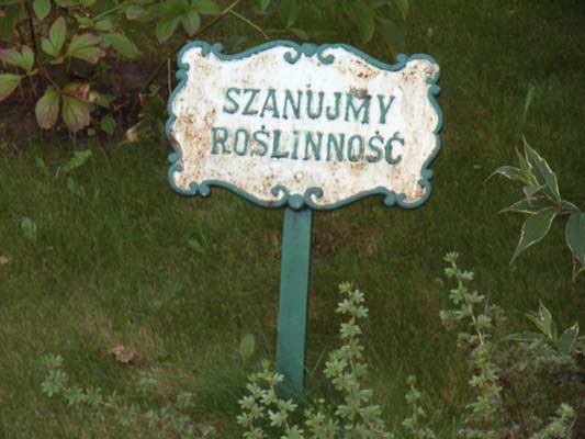 tabliczka szanujmy roślinność